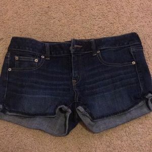 AE dark denim jean shorts size 12